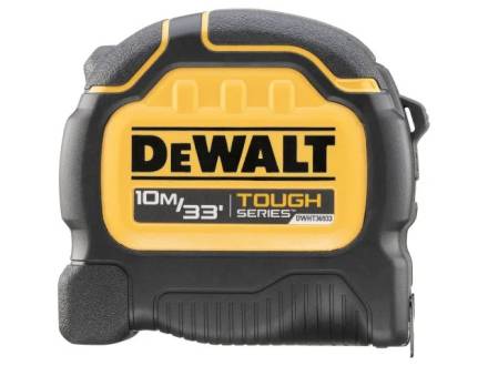 DeWalt TOUGHSERIES Tape Measure 10m/33ft - 32mm Blade, Rip-Shield Coating