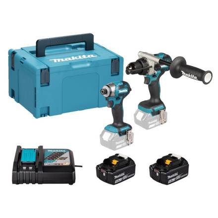 Makita DLX2549TJ 18V LXT Brushless Twin Kit - DHP492 Combi Drill and DTD173 Impact Driver 2x5.0Ah