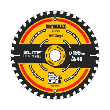DeWalt DT10640-QZ Elite TCT Circular Saw Blade 165 x 20mm 40T