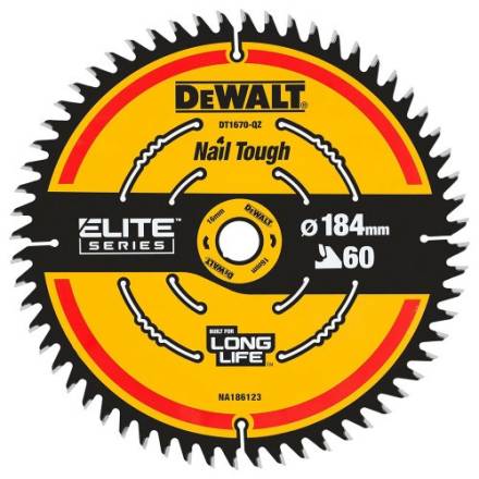 DeWalt DT1670-QZ Elite Circular Saw Blade 184 x 16mm 60T