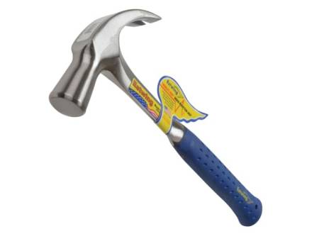 Estwing E3/28C Curved Claw Hammer 24oz with Blue Shock Reduction Grip