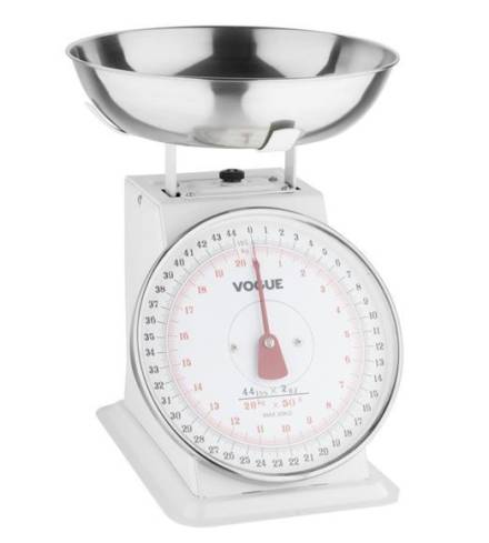Vogue Heavy Duty Kitchen Scale 20kg - Stainless Steel Bowl Top
