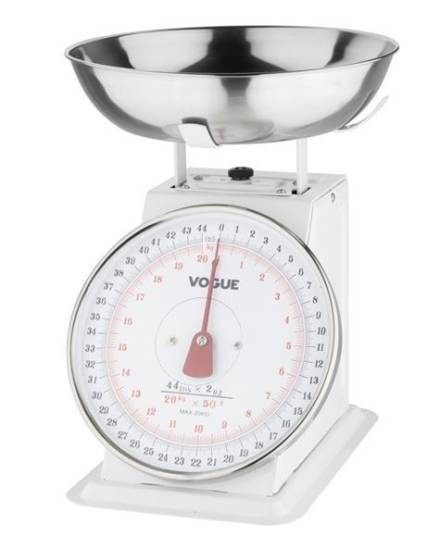 Vogue Heavy Duty Kitchen Scale 20kg - Stainless Steel Bowl Top