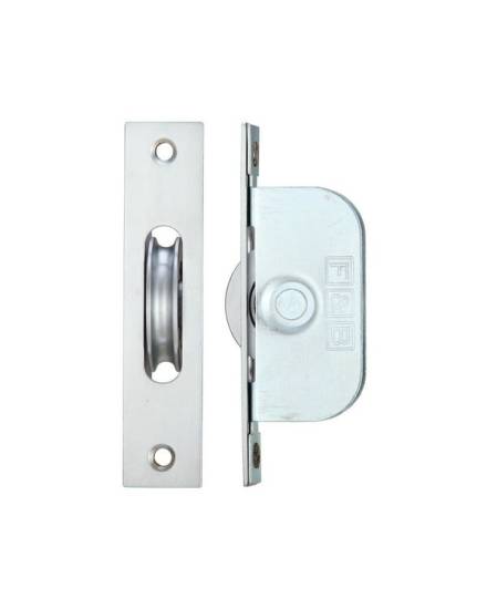 Zoo Hardware Fulton and Bray Brass Ball Bearing Axle Pulley 1-3/4" Radius Forend Satin Chrome