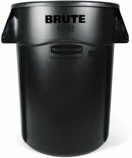 Rubbermaid Commercial BRUTE 44 Gallon (161L) Round Waste Container Black