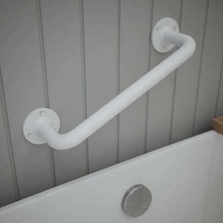 Rothley Steel Grab Rail Matt White 305 x 25mm