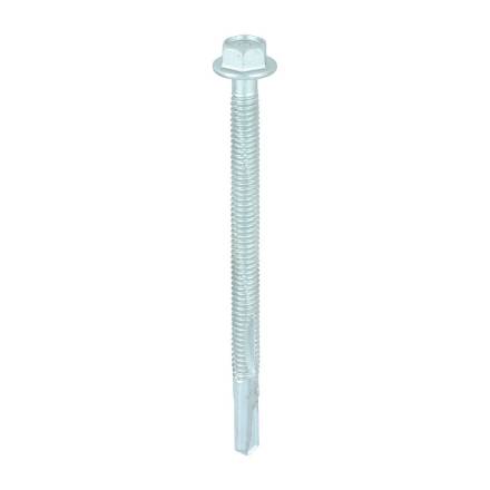 TIMCO Metal Construction Heavy Section Tek Screws - Hex Self-Drilling Exterior Silver Organic 5.5 x 80mm (Box of 100)