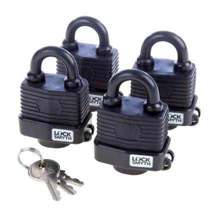 X-Trade Locksmyth Weatherproof Keyed Alike Padlock 40mm (Pack of 4)
