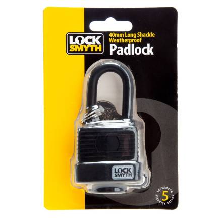 Locksmyth 40mm Long Shackle Weatherproof Padlock