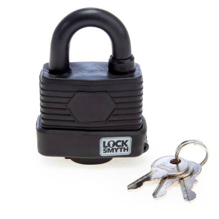 Locksmyth 50mm Weatherproof Padlock with Rubberised Protective Cover