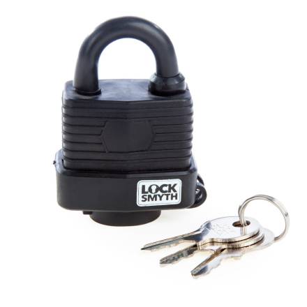 Locksmyth 50mm Weatherproof Padlock with Rubberised Protective Cover