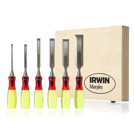 IRWIN Marples M373 Splitproof Bevel Edge Wood Chisel Set 6-Piece