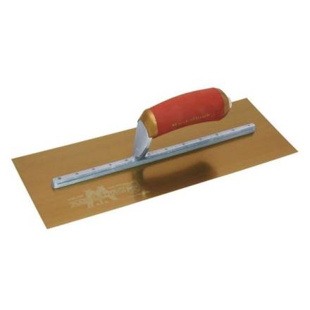 Marshalltown PermaShape Pre-Worn Gold Stainless Steel Finishing Trowel 13" x 5"