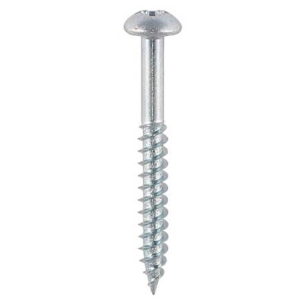 Round Head BZP Wood Screw 6 x 1-1/4"