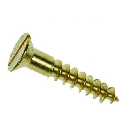 Owlett-Jaton No.4 x 5/8" Brass Countersunk Slotted Woodscrew Box of 200