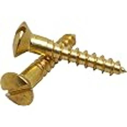 Brass Woodscrews Slotted Countersunk Head No.10 x 1-1/2" (5.0 x 40mm)