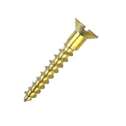 Brass Woodscrews Slotted Countersunk Head No.10 x 1-1/2" (5.0 x 40mm)