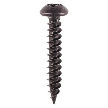 Black Japanned Slotted Round Head Woodscrew No.10 x 1" (Box of 200)