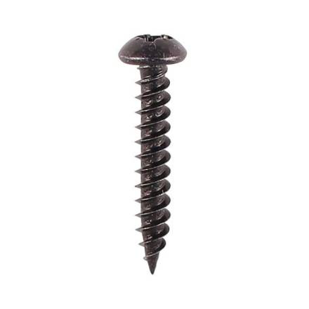 Black Japanned Slotted Round Head Woodscrew No.10 x 1" (Box of 200)