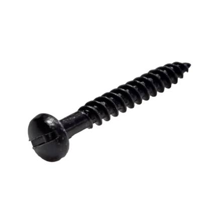 Black Japanned Slotted Round Head Woodscrew No.10 x 1-1/2" (Box of 200)