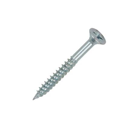 Owlett-Jaton BZP Countersunk Pozi Twin-Thread Woodscrew No.8 x 1-1/2" (4.0 x 40mm) Box of 200