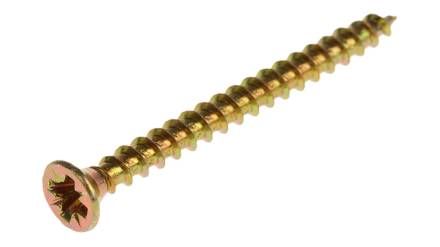 3.5 x 25mm Countersunk Zinc Yellow Passivated Wood Screw