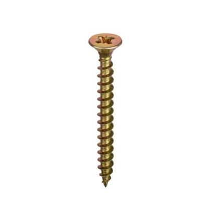 3.5 x 40mm Countersunk Zinc Yellow Passivated Wood Screw