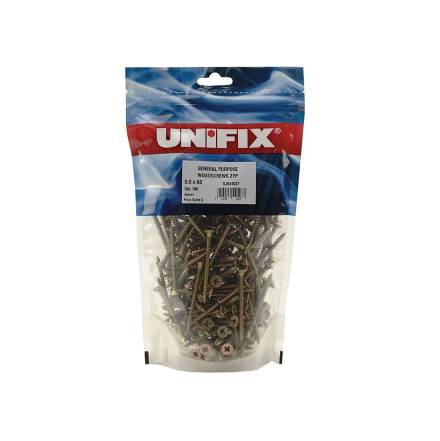 Unifix General Purpose Woodscrew ZYP Countersunk 4.0 x 40mm Pack of 25