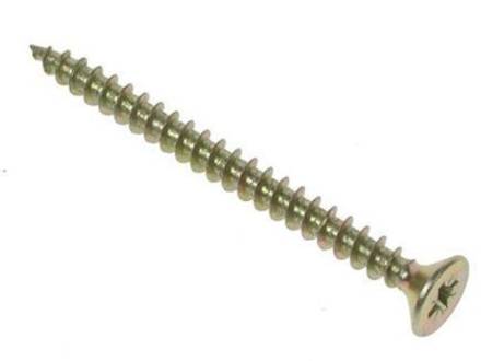 4.0 x 50mm Countersunk Zinc Yellow Passivated Woodscrew