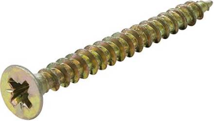 4.5 x 25mm Countersunk Zinc Yellow Passivated Woodscrew