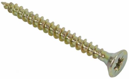 5.0 x 75mm Countersunk Zinc Yellow Passivated Wood Screw