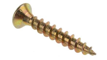 5.0 x 100mm Countersunk Zinc Yellow Passivated Wood Screw
