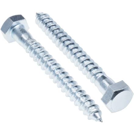 Bright Zinc Plated Coach Screw M6 x 100mm (Pack of 70)