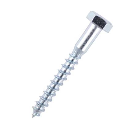 M8 x 60mm Coach Screw Bright Zinc Plated