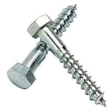 M10 x 150mm Bright Zinc Plated Hexagon Head Coach Screw DIN 571 (Bag of 16)