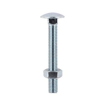 Owlett-Jaton M8 x 200mm Bright Zinc Plated Cup Square Hex Coach Bolt and Nut