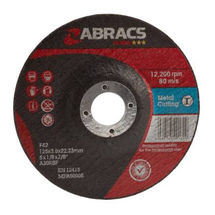 Abracs Proflex 125 x 3mm DPC Metal Cutting Disc (PF12530DM)