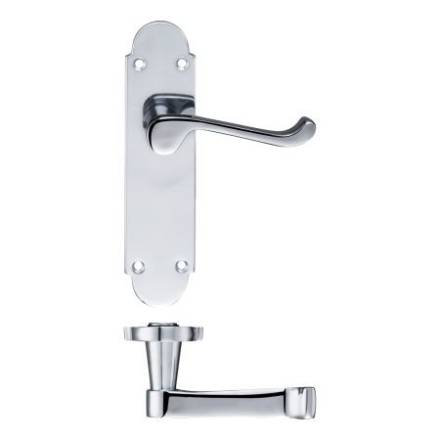 Zoo Hardware PR012CP Project Oxford Lever on Latch Backplate 168 x 42mm Polished Chrome