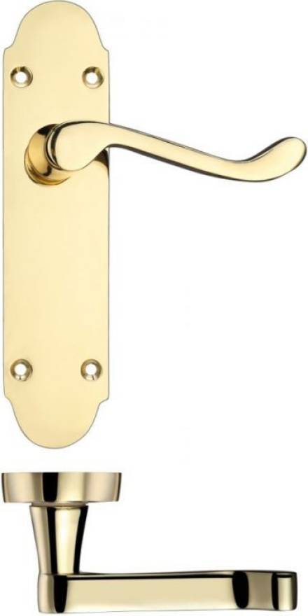 Zoo Hardware Project Oxford Lever on Latch Backplate 168 x 42mm Electro Brass