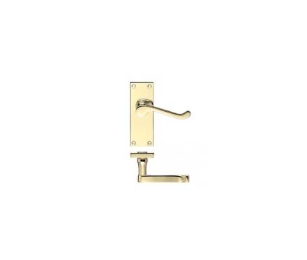 Zoo Hardware Project Victorian Scroll Lever on Latch Backplate 114 x 40mm Electro Brass