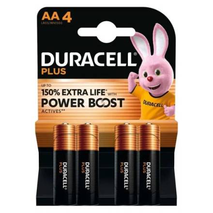 Duracell Plus Power Boost AA Alkaline Batteries Pack of 4