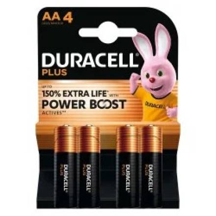 Duracell Plus Power Boost AA Alkaline Batteries Pack of 4