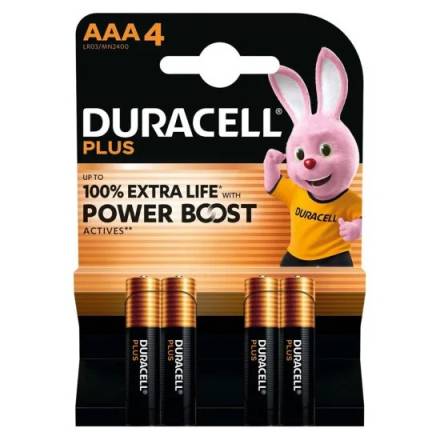 Duracell Plus Power Boost AAA Alkaline Batteries Pack of 4