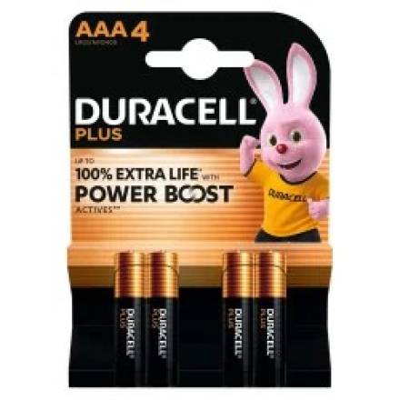 Duracell Plus Power Boost AAA Alkaline Batteries Pack of 4