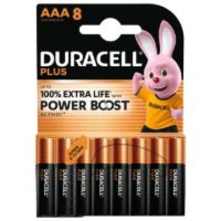 Duracell Plus Power Boost AAA Alkaline Batteries Pack of 8