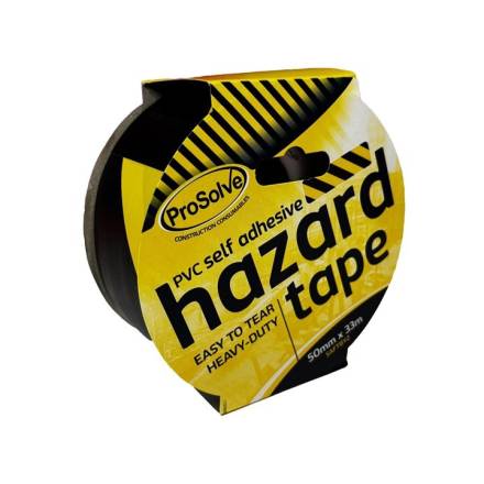Prosolve PVC Self-Adhesive Hazard Warning Tape Black/Yellow 50mm x 33m
