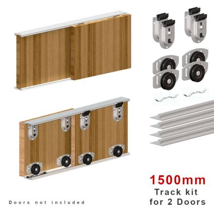 Rothley ARES2 Twin Track Sliding Wardrobe Door System 1500mm 2-Door