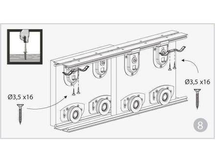Rothley ARES2 Twin Track Sliding Door System 2400mm - Set for 3 Doors