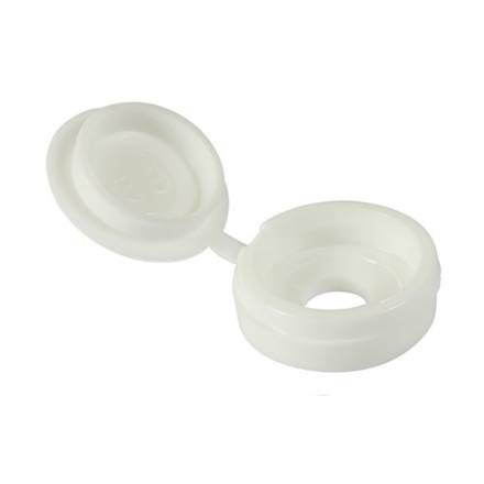 TIMCO Hinged Screw Caps Small White - To Fit Screws 3.0-4.5mm / Gauge 4-9 (Pack of 100)