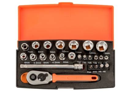 Bahco SL25 1/4" Drive Metric Socket and Bit Set 25-Piece